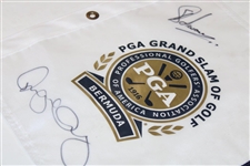 McIlroy, Schwartzel, Clarke & Bradley Signed 2011 PGA Grand Slam of Golf Screen Flag Beckett #AD40789