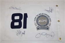 McIlroy, Schwartzel, Clarke & Bradley Signed 2011 PGA Grand Slam of Golf Screen Flag Beckett #AD40789