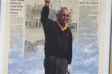 1995 Arnold Palmer Signed 'The King Bids Farewell' LTD ED #894/950 Newspaper Illustration -Framed JSA ALOA