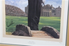 1995 Arnold Palmer Signed 'The King Bids Farewell' LTD ED #894/950 Newspaper Illustration -Framed JSA ALOA