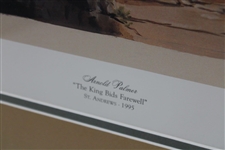1995 Arnold Palmer Signed 'The King Bids Farewell' LTD ED #894/950 Newspaper Illustration -Framed JSA ALOA