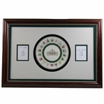 Lou Holtz & Other Signed Augusta National Scorecard w/Plate Framed Display JSA ALOA