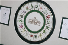 Lou Holtz & Other Signed Augusta National Scorecard w/Plate Framed Display JSA ALOA