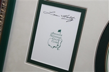 Lou Holtz & Other Signed Augusta National Scorecard w/Plate Framed Display JSA ALOA