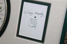 Lou Holtz & Other Signed Augusta National Scorecard w/Plate Framed Display JSA ALOA