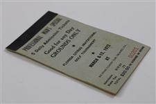 1972 Florida Citrus Open Invitational 5 Daily Admission Tickets Book #0201