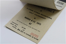 1972 Florida Citrus Open Invitational 5 Daily Admission Tickets Book #0201