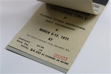 1972 Florida Citrus Open Invitational 5 Daily Admission Tickets Book #0201