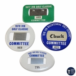 Four (4) 1976-80 IVB Golf Classic Committee Badges - Tom Kite 1st Win & Jacks 68th 