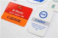 Five (5) Caddie Badges - Senior PGA Tour, Newport Beach, & Du Maurier Classic