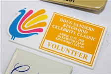Three (3) Badges - 1979 PGA Championship, Cadillac, & 1988 Doug Sanders Kingwood Celebrity Classic