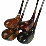 Four (4) Classic 2-Woods - Leo Diegel, Power Bilt & others