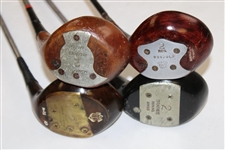 Four (4) Classic 2-Woods - Leo Diegel, Power Bilt & others