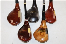 Five (5) Classic 3-Woods - Leo Diegel, Jack Nicklaus, Lady Burke & others 
