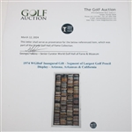 1974 WGHoF Inaugural Gift - Segment of Largest Golf Pencil Display - Arizona, Arkansas & California