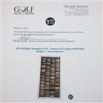 1974 WGHoF Inaugural Gift - Segment of Largest Golf Pencil Display - Massachusetts
