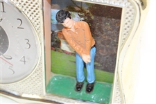 Classic Mastercrafters Golf themed Clock with Golfer & Crossed Club Face