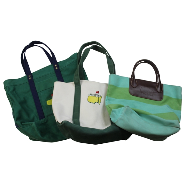 Three (3) Classic Masters Tournament Logo Carry Bags - Green/White/Blue