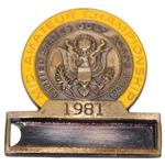 1981 US Womens Mid-Amateur Contestant Badge - Bellerive Country Club