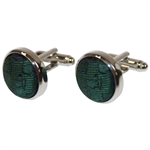 Masters Tournament Silk Dk Green Logo Cuff Links in Original Box - Made in Italy