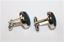 Masters Tournament Silk Dk Green Logo Cuff Links in Original Box - Made in Italy