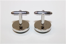 Masters Tournament Silk Dk Green Logo Cuff Links in Original Box - Made in Italy