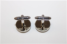 Masters Tournament Silk Dk Green Logo Cuff Links in Original Box - Made in Italy