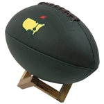Masters Tournament Green Leather Football with Wood Stand in Bag