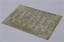Circa 1878 Huntley & Palmers Reading & London Biscuits Card 