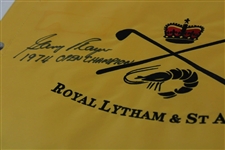 Gary Player Signed Royal Lytham & St. Annes Embroidered Flag w/'1974 Open Champion' JSA ALOA