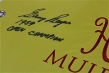Jack Nicklaus & Gary Player Signed Muirfield Embroidered Flag w/Years Won JSA ALOA