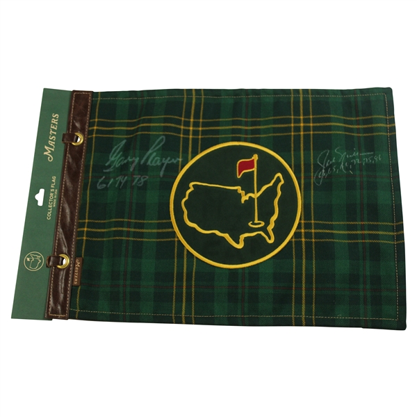Jack Nicklaus & Gary Player Signed Ltd Ed Masters Tournament Tartan Flag w/Years Won JSA ALOA
