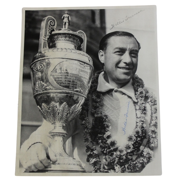 Willie Turnesa Signed 1947 British Amateur 8 X 10" Trophy Photo JSA ALOA