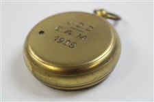 John Duncan Dunn's Personal Dollond Pocket Barometer #6381 with 'J.D.D.-E.A.M. 1909'