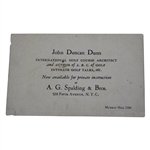 Bobby Jones Swing Sequence Golf Illustrated John Duncan Dunn Spalding Business Card