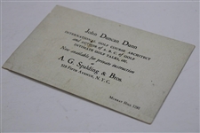 Bobby Jones Swing Sequence Golf Illustrated John Duncan Dunn Spalding Business Card