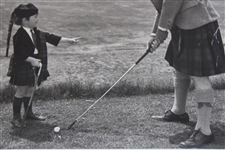 John Duncan Dunn in Kilt with Boy Golfer Tee Shot Stance Setup Stillman Hollywood Photo