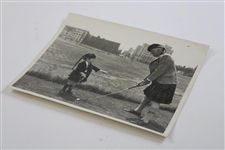 John Duncan Dunn in Kilt with Boy Golfer Tee Shot Stance Setup Stillman Hollywood Photo