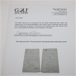John Duncan Dunn's Personal Golf Club Membership Admission Cards