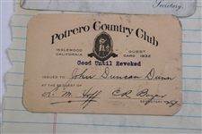 John Duncan Dunn's Personal Golf Club Membership Admission Cards