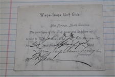 John Duncan Dunn's Personal Golf Club Membership Admission Cards