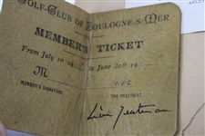 Los Angeles Country Club Membership Acceptance Card - J.D. Dunn Collection