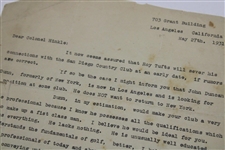 Scott Crisholm 1931 Letter of Recommendation to Colonel Hinkle - J.D.D. Collection