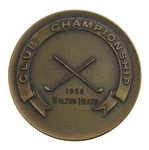 1958 Surrey County Golf Union 'Club Championship' at Walton Heath Medal in Case