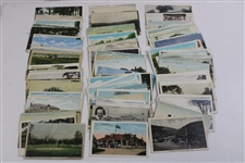 One-Hundred (100) Vintage Used & Unused Golf Postcards - Clubhouses, Courses & more