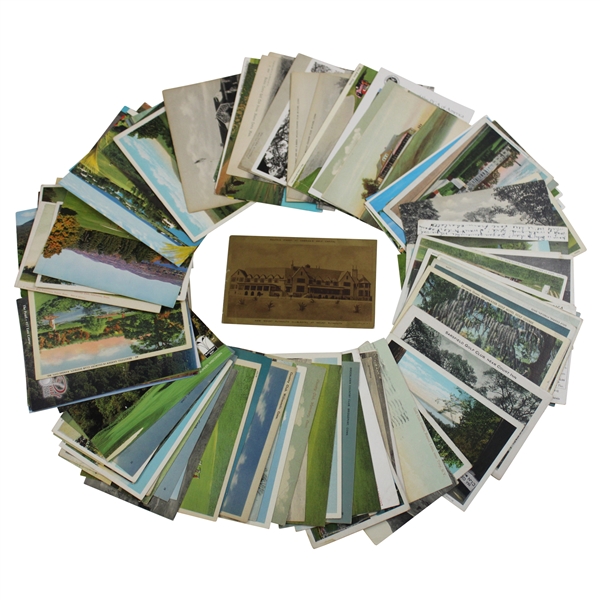 One-Hundred (100) Vintage Used & Unused Golf Postcards - Clubhouses, Courses & more