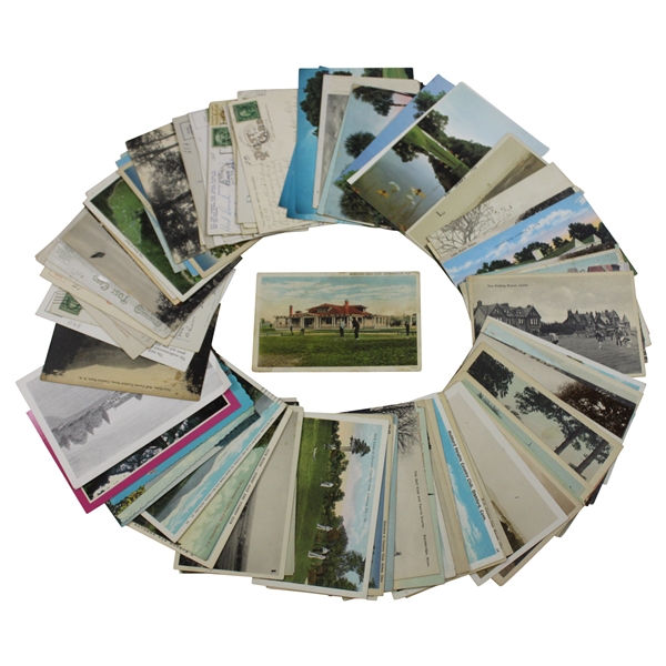 One-Hundred (100) Vintage Used & Unused Golf Postcards - Clubhouses, Courses & more
