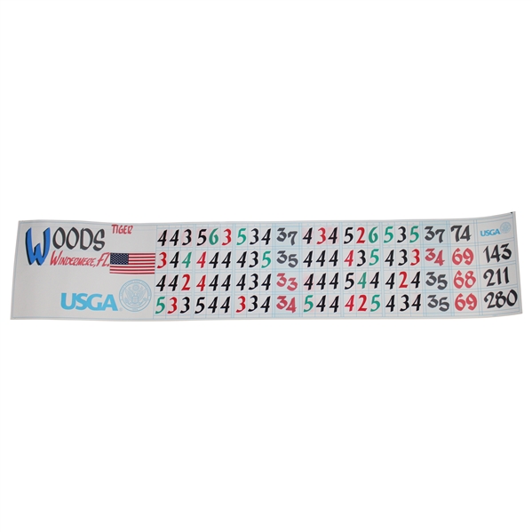 Tiger Woods 2009 US Open at Bethpage Black Official Tournament Score Sheet