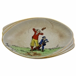 Crown Ducal Humorous Golf Scene Shell Shaped Dish w/Chip To Rear