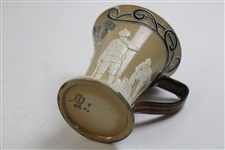 Doulton Lambeth Art Nouveau Flared Rim Mug With Golfers In Relief,  High Circa 1900